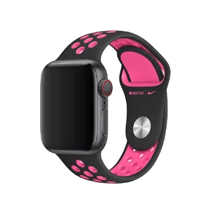 Ремінець Apple Nike Sport Band Black | Pink Blast Twist (MWU72) для Apple Watch 41mm | 40mm | 38mm MWU72 - Фото 1