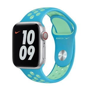 Ремешок Apple Nike Sport Band Chlorine Blue | Green Glow (MJ6H3) для Apple Watch 41mm | 40mm | 38mm Series MJ6H3 - Фото 1