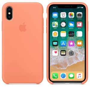 Силиконовый чехол Apple Silicone Case Peach (MRRC2) для iPhone X - Фото 3