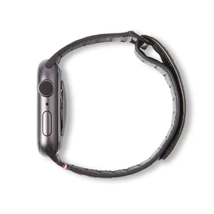 Черный кожаный ремешок для Apple Watch  Ultra 49mm | 45mm | 44mm | 42mm Decoded Traction Strap - Фото 3