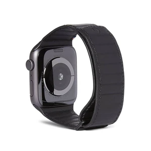 Черный кожаный ремешок для Apple Watch  Ultra 49mm | 45mm | 44mm | 42mm Decoded Traction Strap - Фото 2