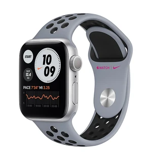 Смарт-часы Apple Watch Nike Series 6 GPS, 40mm Silver Aluminum Case with Obsidian Mist | Black Nike Sport Band (M02J3) M02J3 - Фото 1