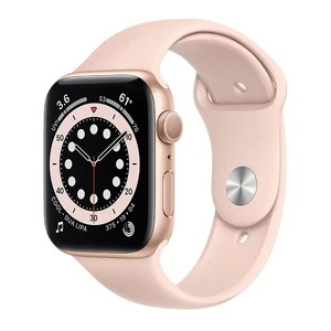 Смарт-годинник Apple Watch Series 6 GPS, 44mm Gold Aluminum Case with Pink Sand Sport Band (M00E3) M00E3 - Фото 1
