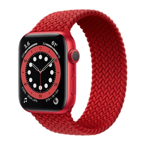 Смарт-часы Apple Watch Series 6 GPS, 44mm Red Aluminum Case with Red Braided Solo Loop (M02H3) M02H3 - Фото 1
