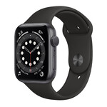 Смарт-годинник Apple Watch Series 6 GPS, 44mm Space Gray Aluminum Case with Black Sport Band (M00H3)