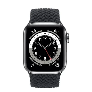 Смарт-годинник Apple Watch Series 6 GPS + Cellular, 40mm Silver Stainless Steel Case with Charcoal Braided Solo Loop (M0DC3 | M0DV3) - Фото 2