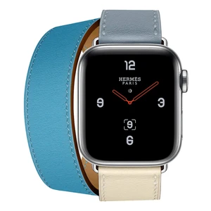 Смарт-годинник Apple Watch Hermes Series 4 40mm GPS + LTE Stainless Steel Case Bleu Lin | Craie | Bleu du Nord Swift Double Tour (H078731CJAD) - Фото 2