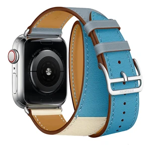 Смарт-годинник Apple Watch Hermes Series 4 40mm GPS + LTE Stainless Steel Case Bleu Lin | Craie | Bleu du Nord Swift Double Tour (H078731CJAD) - Фото 3