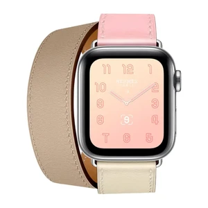 Смарт-годинник Apple Watch Hermes Series 4 40mm GPS + LTE Stainless Steel Case Rose Sakura | Craie | Argile Swift Double Tour (H078731CJAE) - Фото 2