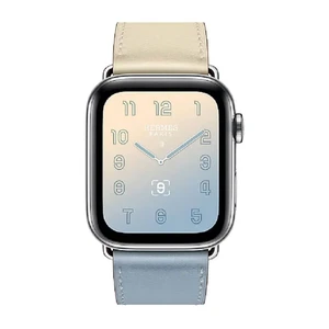 Смарт-часы Apple Watch Hermes Series 4 44mm GPS+LTE Stainless Steel Case Bleu Lin | Craie | Bleu du Nord Swift Single Tour (H078728CJAD) - Фото 3