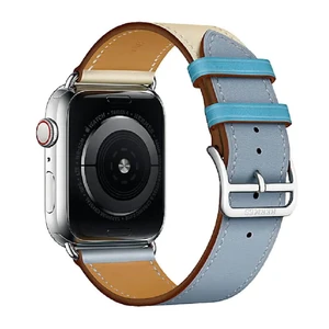 Смарт-часы Apple Watch Hermes Series 4 44mm GPS+LTE Stainless Steel Case Bleu Lin | Craie | Bleu du Nord Swift Single Tour (H078728CJAD) - Фото 2