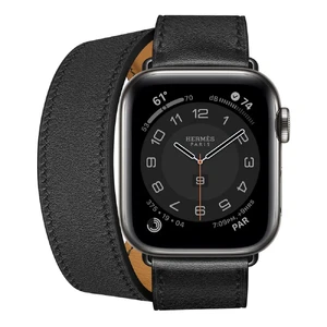 Смарт-годинник Apple Watch Hermes Series Series 6 GPS + Cellular, 40mm Space Black Stainless Steel Case with Noir Swift Leather Double Tour (MJ3V3) - Фото 2