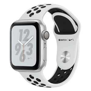 Смарт-часы Apple Watch Nike+ Series 4 40mm GPS Silver Aluminum Case Pure Platinum | Black Nike Sport Band (MU6H2) MU6H2 - Фото 1