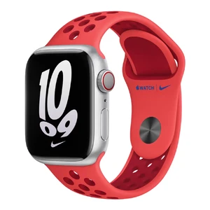 Смарт-годинник Apple Watch Nike Series 8 GPS, 41mm Silver Aluminum Case with (PRODUCT)RED Nike Sport Band  - Фото 1