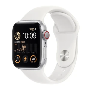 Смарт-часы Apple Watch SE 2 GPS, 44mm Silver Aluminum Case with White Sport Band (MNK23) MNK23 - Фото 1