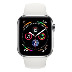Смарт-годинник Apple Watch Series 4 40mm GPS + LTE Stainless Steel Case White Sport Band (MTVJ2 | MTUL2) - Фото 2