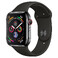 Смарт-годинник Apple Watch Series 4 44mm GPS + LTE Space Black Stainless Steel Case Black Sport Band (MTV52) MTV52 - Фото 1
