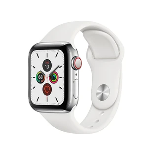Смарт-годинник Apple Watch Series 5 40mm Silver Stainless Steel Case White Sport Band (MWWR2) MWWR2 - Фото 1