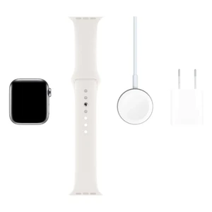 Смарт-годинник Apple Watch Series 5 40mm Silver Stainless Steel Case White Sport Band (MWWR2) - Фото 6