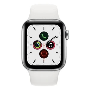 Смарт-годинник Apple Watch Series 5 40mm Silver Stainless Steel Case White Sport Band (MWWR2) - Фото 2