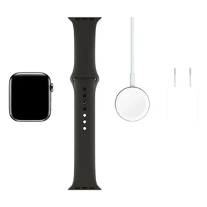 Смарт-годинник Apple Watch Series 5 44mm Space Black Stainless Steel Case Black Sport Band (MWW72) - Фото 6