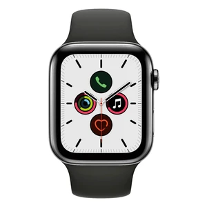 Смарт-годинник Apple Watch Series 5 44mm Space Black Stainless Steel Case Black Sport Band (MWW72) - Фото 2