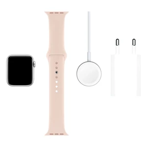 Смарт-годинник Apple Watch Series 5 40mm White Ceramic Case Pink Sand Sport Band (MWQU2) - Фото 3