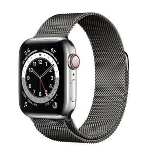 Смарт-годинник Apple Watch Series 6 GPS + Cellular, 40mm Silver Stainless Steel Case with Graphite Milanese Loop (M0DC3 | M0DV3) M0DC3 | M0DV3 - Фото 1