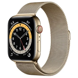 Смарт-годинник Apple Watch Series 6 GPS + Cellular, 44mm Gold Stainless Steel Case with Gold Milanese Loop (M07P3 | M09G3) M07P3 | M09G3 - Фото 1