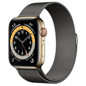 Смарт-годинник Apple Watch Series 6 GPS + Cellular, 44mm Gold Stainless Steel Case with Graphite Milanese Loop (M0GD3 | M0GV3) M0GD3 | M0GV3 - Фото 1
