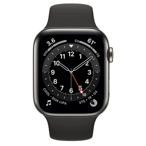 Смарт-годинник Apple Watch Series 6 GPS + Cellular, 44mm Graphite Stainless Steel Case with Black Sport Band (M07Q3 | M09H3) - Фото 2