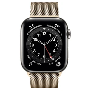 Смарт-годинник Apple Watch Series 6 GPS + Cellular, 44mm Graphite Stainless Steel Case with Gold Milanese Loop (M0GG3 | M0GX3) - Фото 2