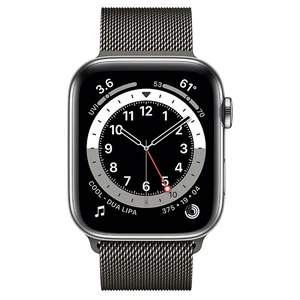 Смарт-годинник Apple Watch Series 6 GPS + Cellular, 44mm Silver Stainless Steel Case with Graphite Milanese Loop (M0GF3 | M0GW3) - Фото 2