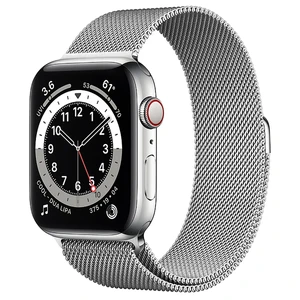 Смарт-часы Apple Watch Series 6 GPS + Cellular, 44mm Silver Stainless Steel Case with Silver Milanese Loop (M07M3 | M09E3) M07M3 | M09E3 - Фото 1