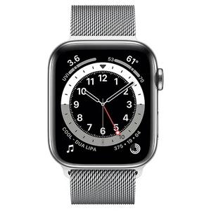 Смарт-часы Apple Watch Series 6 GPS + Cellular, 44mm Silver Stainless Steel Case with Silver Milanese Loop (M07M3 | M09E3) - Фото 2