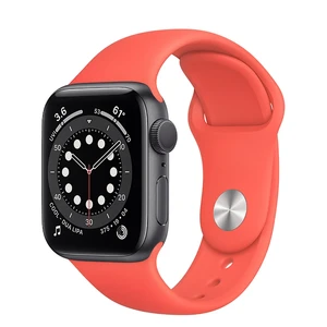 Смарт-годинник Apple Watch Series 6 GPS, 40mm Space Gray Aluminum Case with Pink Citrus Sport Band (MG1A3) MG1A3 - Фото 1