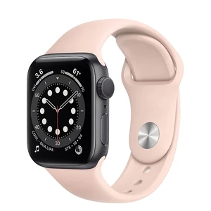 Смарт-годинник Apple Watch Series 6 GPS, 40mm Space Gray Aluminum Case with Pink Sand Sport Band (MG1A3) MG1A3 - Фото 1