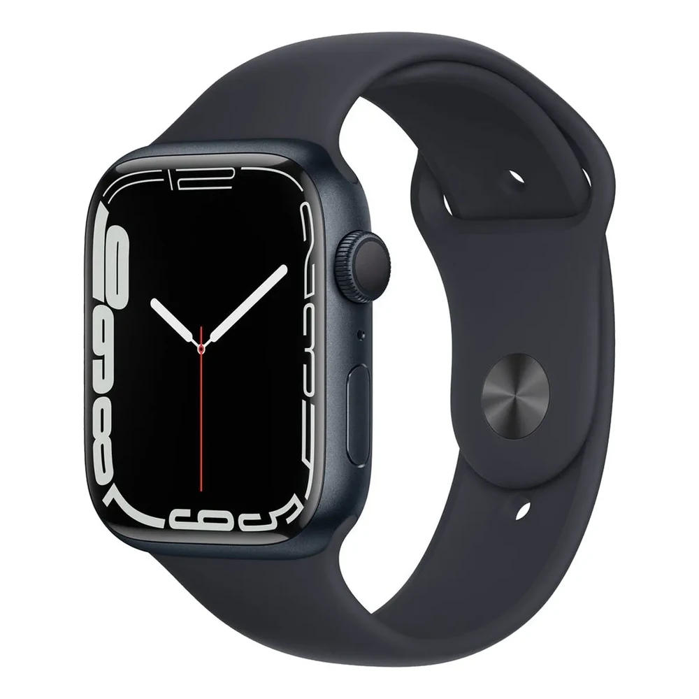 Смарт-часы Apple Watch Series 7 GPS, 45mm Midnight Aluminum Case with Midnight Sport Band (MKN53) в Полтаве