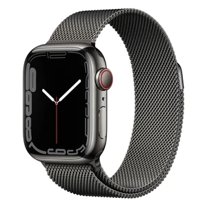 Смарт-годинник Apple Watch Series 7 GPS + Cellural, 41mm Graphite Stainless Steel Case with Graphite Milanese Loop (MKLF3) MKLF3 - Фото 1