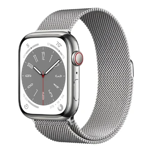 Смарт-годинник Apple Watch Series 8 GPS+Cellular, 41mm Silver Stainless Steel Case with Silver Milanese Loop (MNJ83) MNJ83 - Фото 1