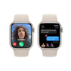 Смарт-годинник Apple Watch Series 9 GPS, 41mm Starlight Aluminum Case with Starlight Sport Band - M/L (MR8U3) - Фото 5