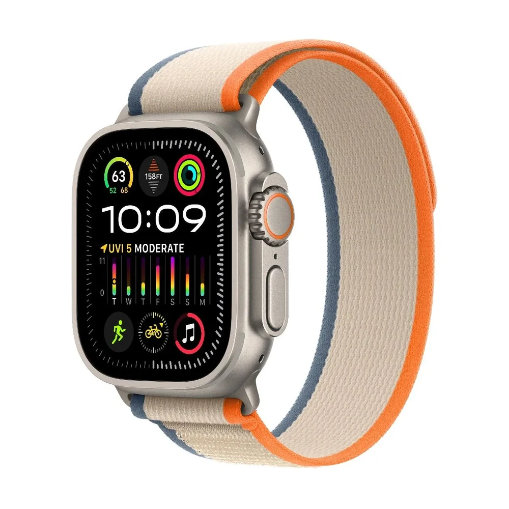 Смарт-часы Apple Watch Ultra 2 GPS + Cellular 49mm Titanium Case with Orange/Beige Trail Loop M/L (MRF23)