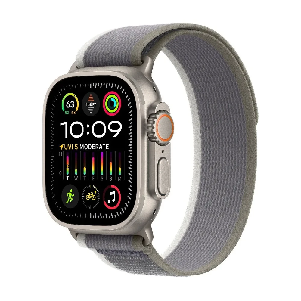 Смарт-часы Apple Watch Ultra 2 GPS + Cellular 49mm Titanium Case with Green/Gray Trail Loop M/L (MRF43)