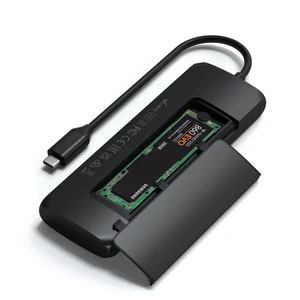 Хаб (адаптер) USB-C Satechi Hybrid Multiport с карманом для SSD Black для MacBook | iPad - Фото 3