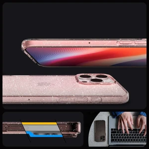 Розовый блестящий чехол Spigen Liquid Crystal для iPhone 16 Pro - Фото 9