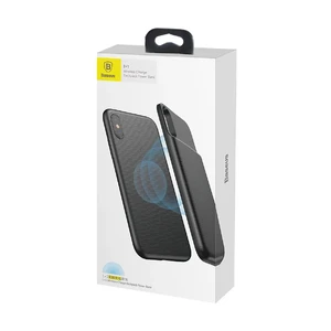 Магнитный чехол с внешним аккумулятором Baseus 1+1 Wireless Charge Backpack 5000mAh Black для iPhone X | XS - Фото 7