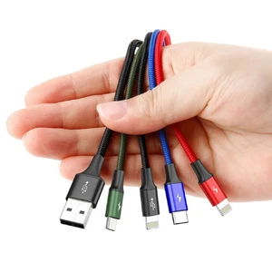 Кабель Baseus Rapid Series 4-in-1 USB to Lightning x2 | Micro USB | USB Type-C 1.2m - Фото 3