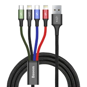 Кабель Baseus Rapid Series 4-in-1 USB to Lightning x2 | Micro USB | USB Type-C 1.2m