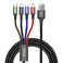 Кабель Baseus Rapid Series 4-in-1 USB to Lightning x2 | Micro USB | USB Type-C 1.2m CA1T4-A01 - Фото 1