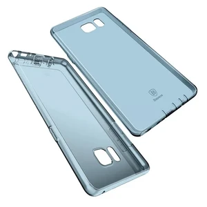Ультратонкий TPU чохол Baseus Air Case Transparent Blue для Samsung Galaxy Note 7  - Фото 1